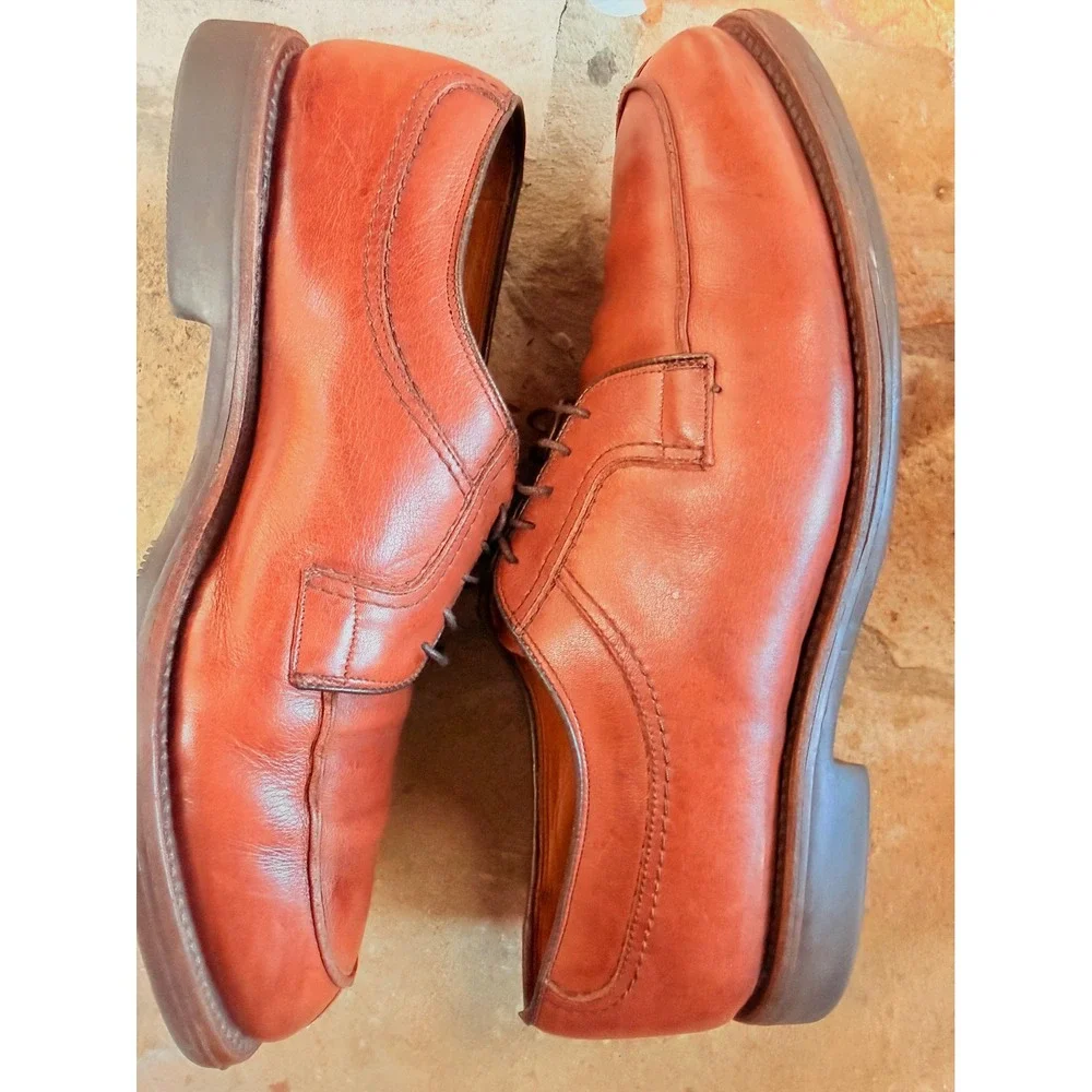 Allen Edmonds Stockbridge Split Toe Derby Shoes Brown Leather 9.5 D USA